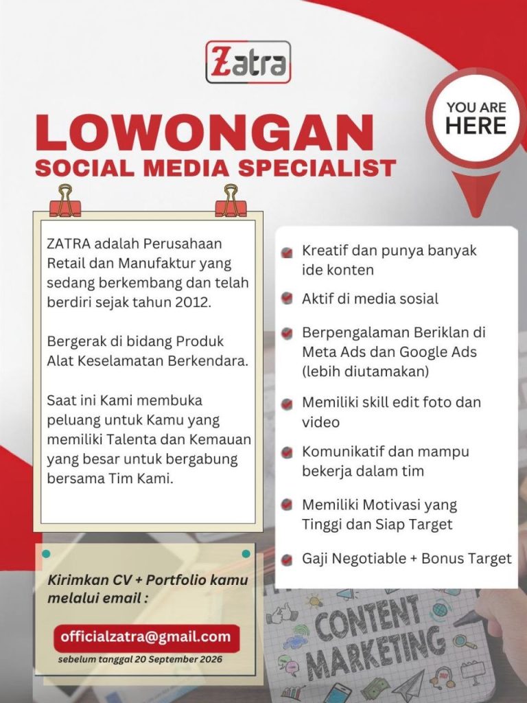 Poster lowongan ZATRA