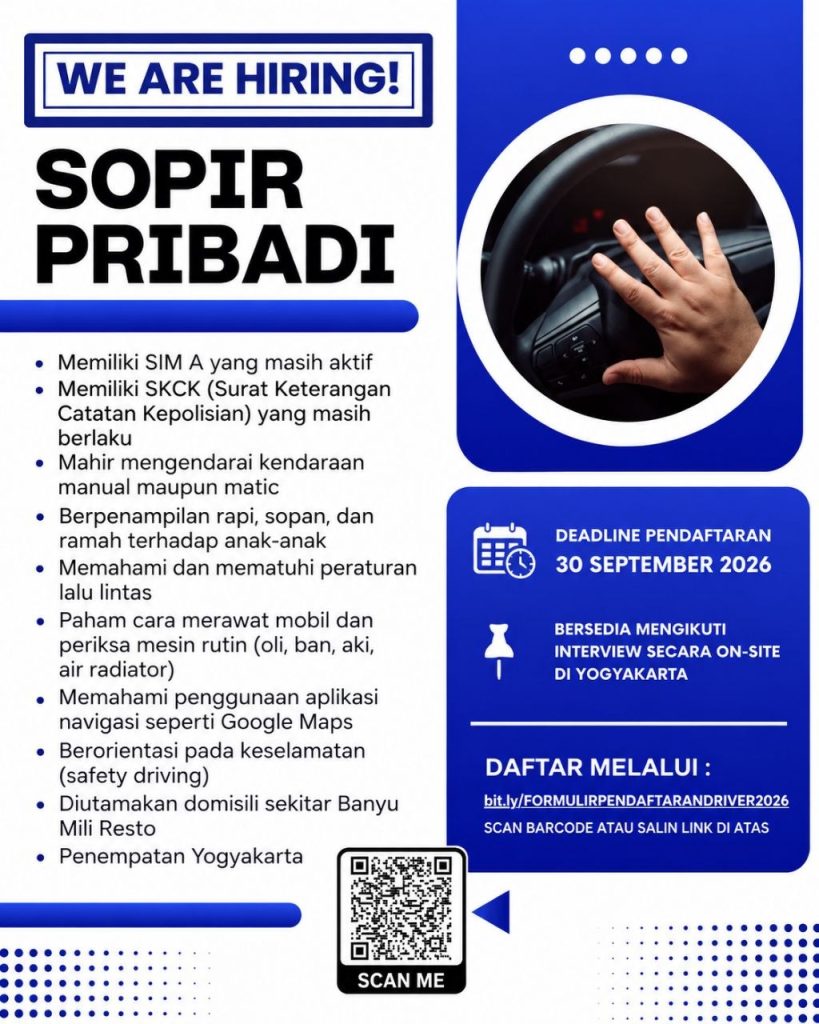 Poster lowongan LOKER JOGJA