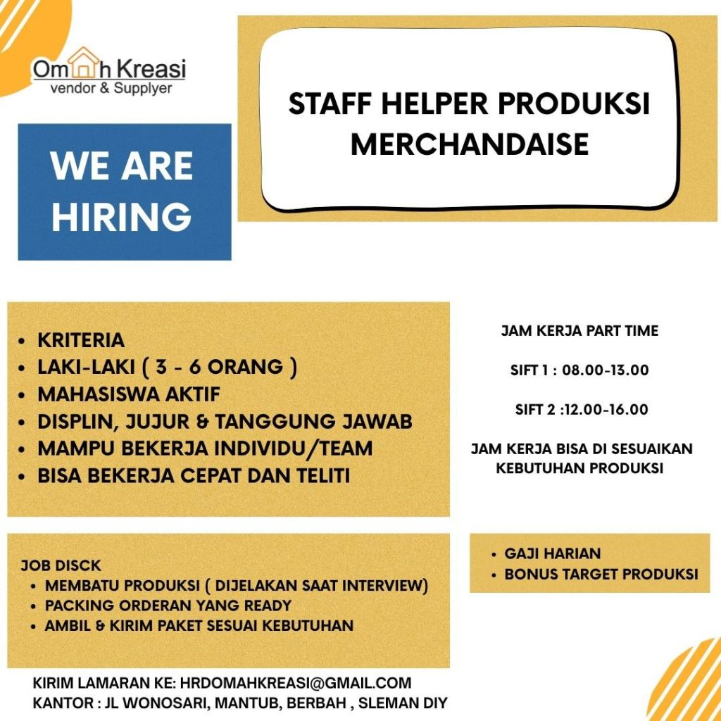 Poster lowongan OMAH KREASI