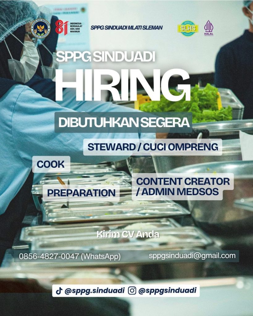 Poster lowongan SPPG SINDUADI
