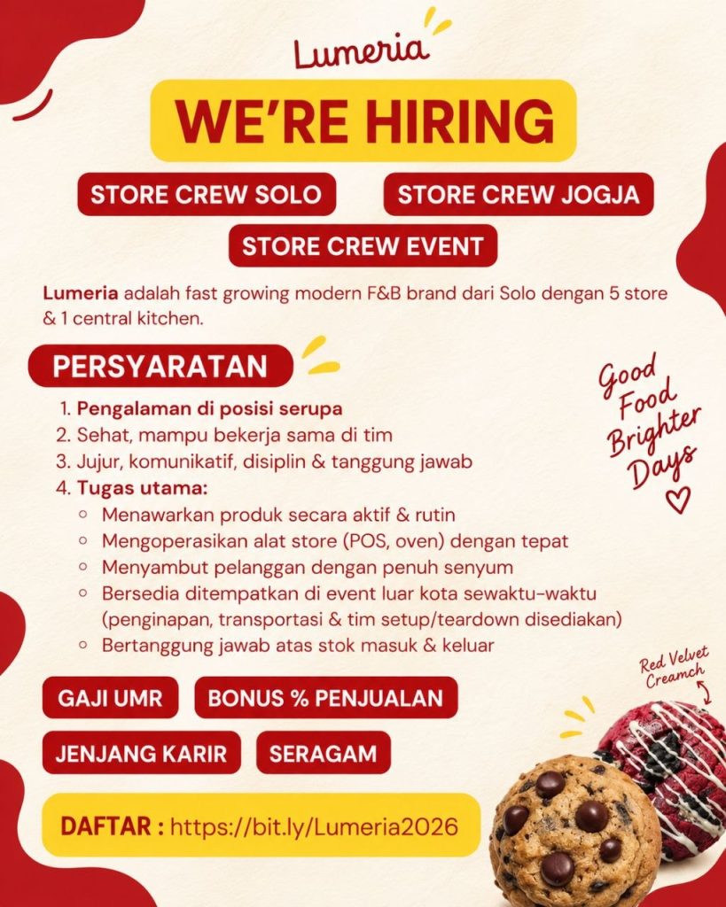 Poster lowongan Lumeria