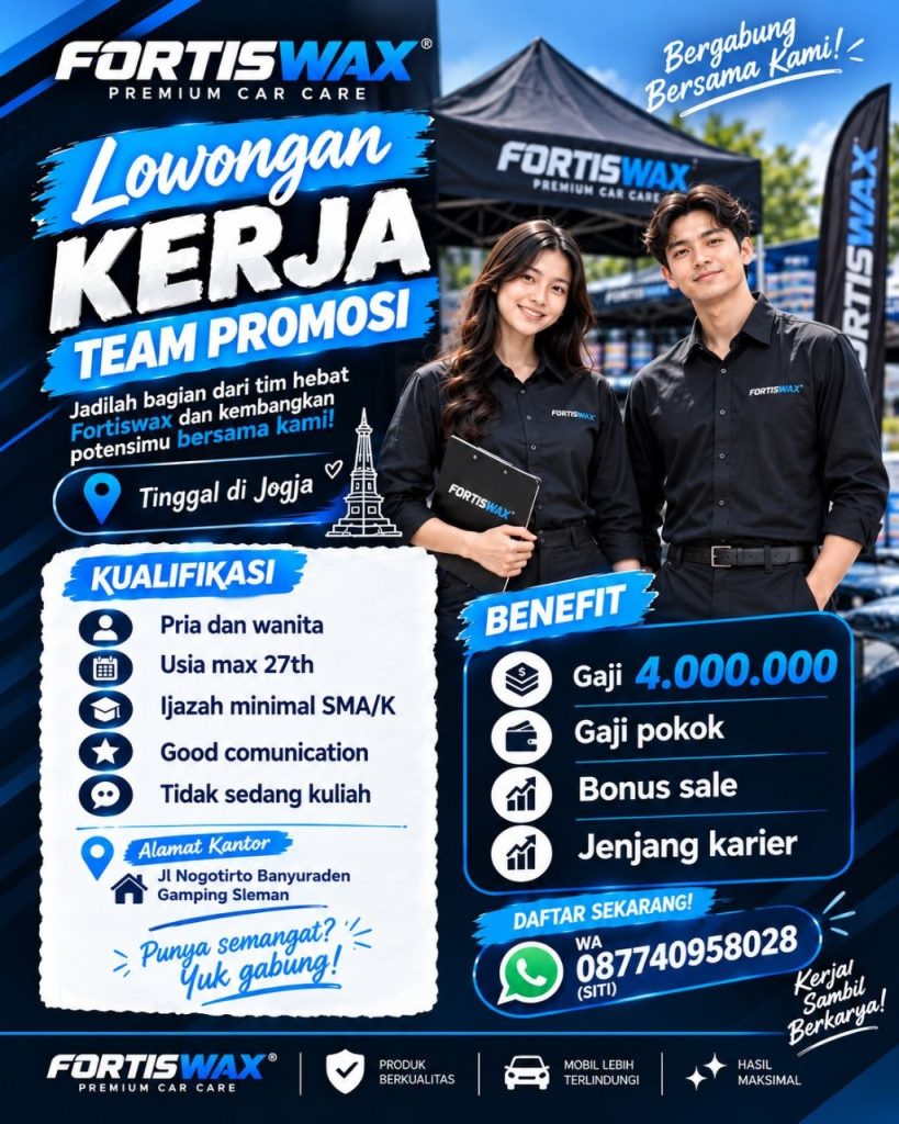 Poster lowongan FORTISWAX