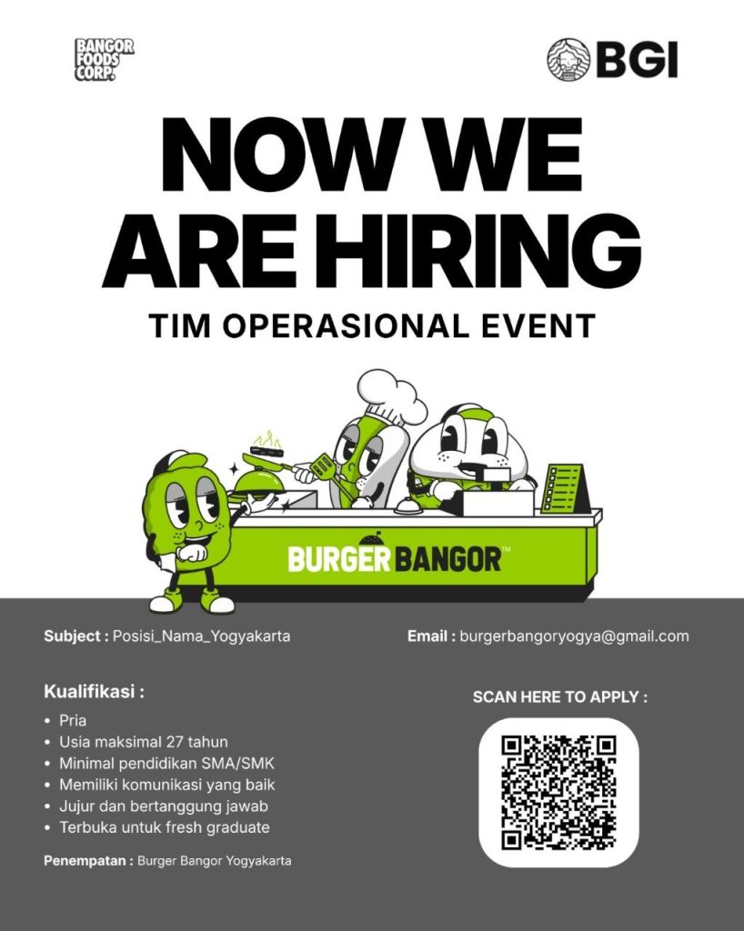 Poster lowongan Burger Bangor