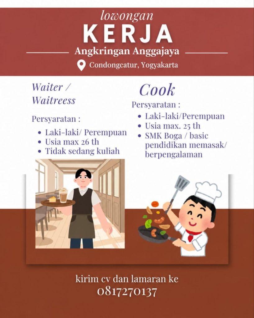 Poster lowongan Angkringan Anggajaya