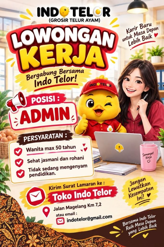 Poster lowongan Indo Telor