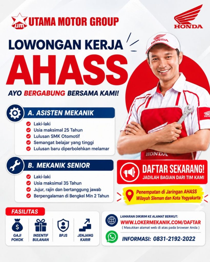 Poster lowongan UTAMA MOTOR GROUP