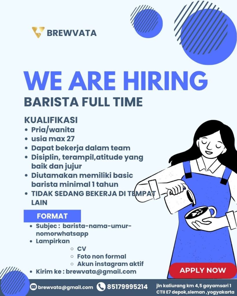 Poster lowongan BREWVATA