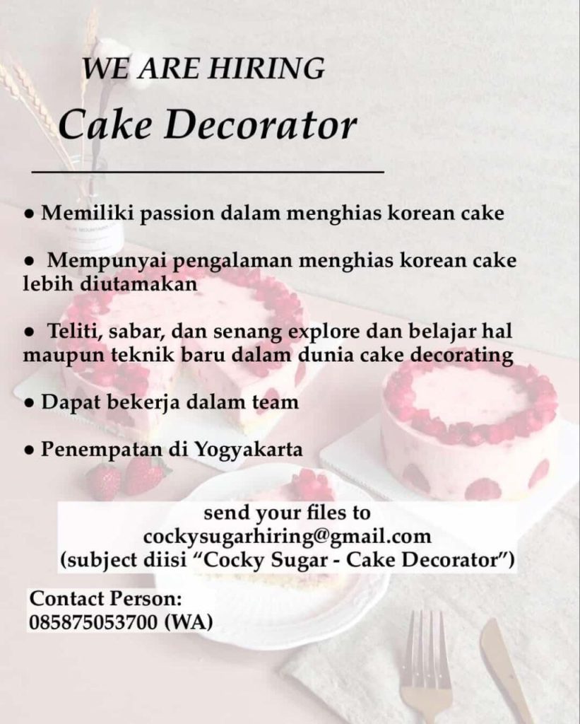 Poster lowongan Cocky Sugar