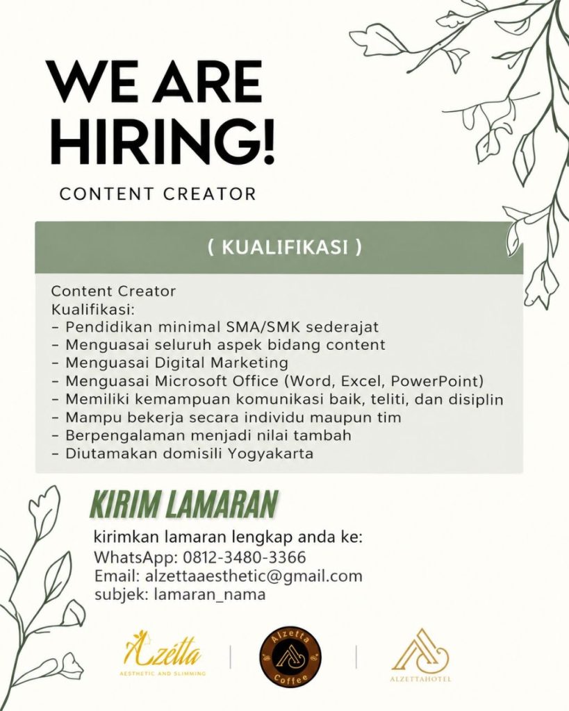 Poster lowongan Azetta
