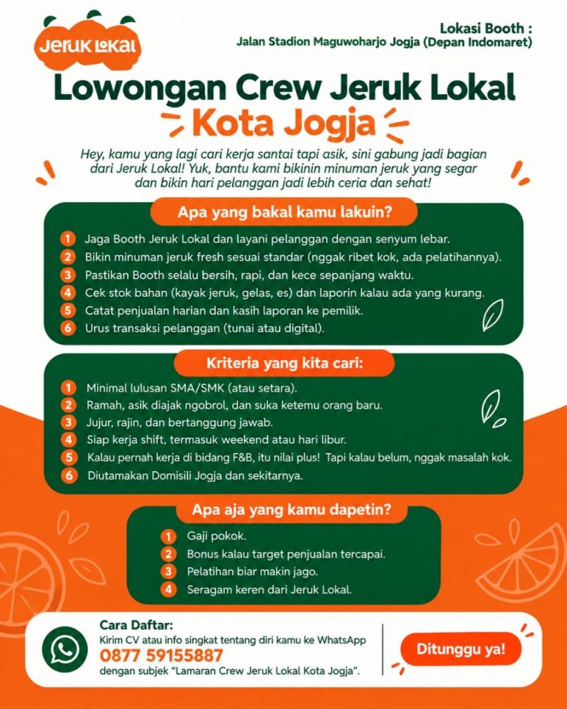 Poster lowongan Jeruk Lokal