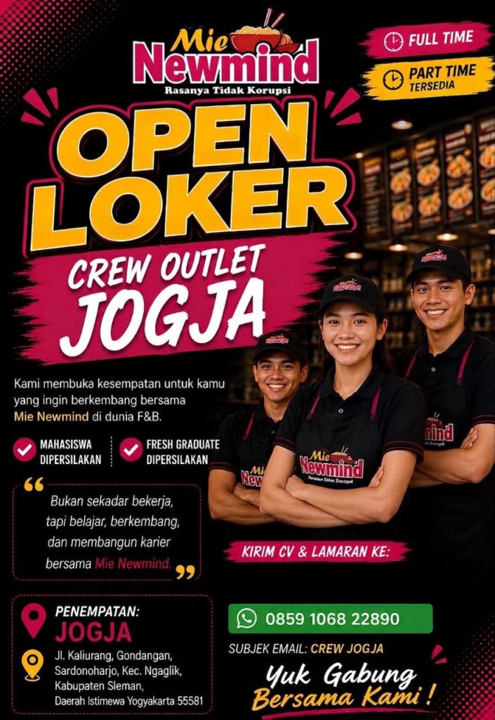 Poster lowongan Mie Newmind