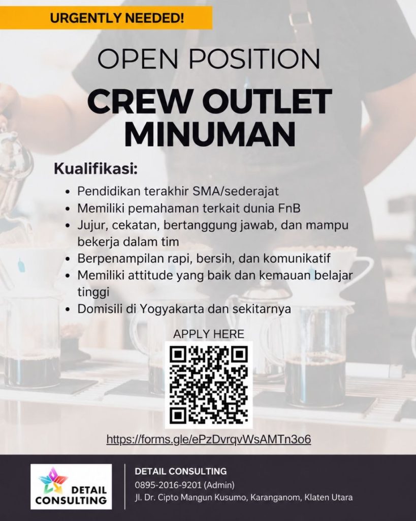 Poster lowongan DETAIL CONSULTING
