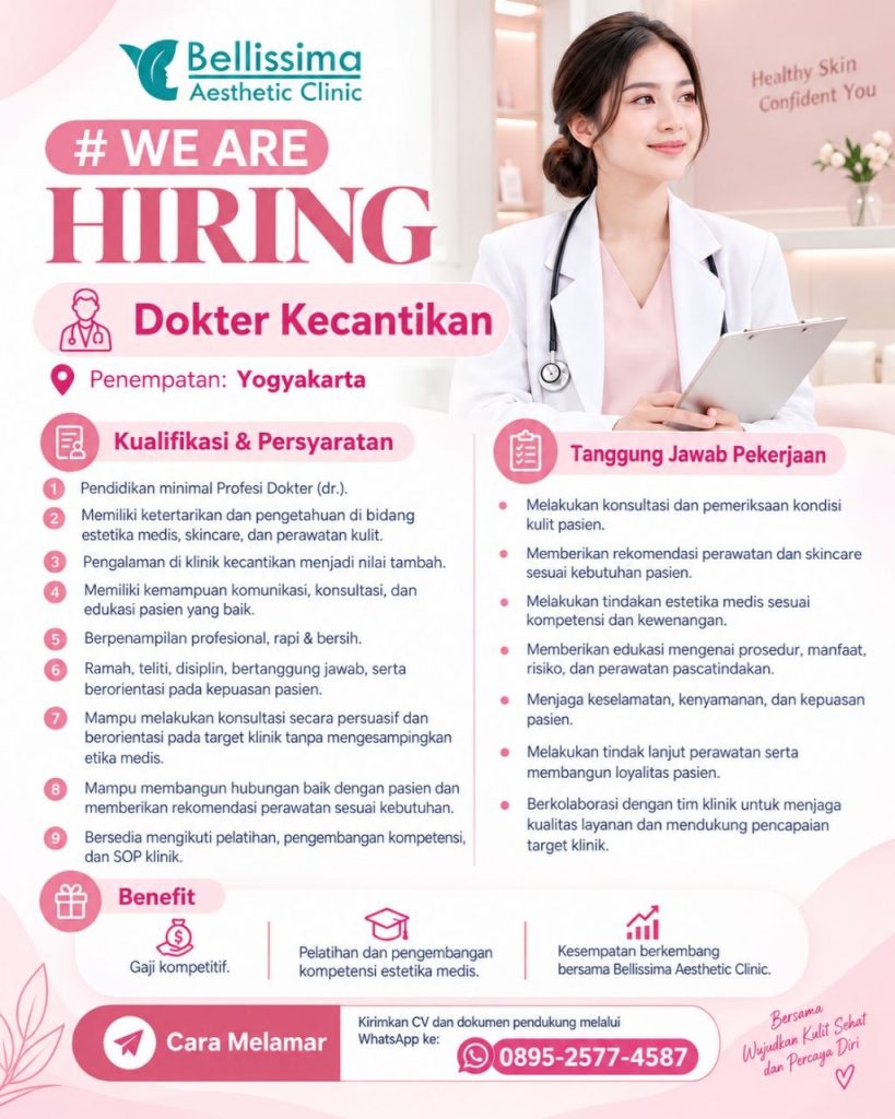 Poster lowongan Bellissima Aesthetic Clinic