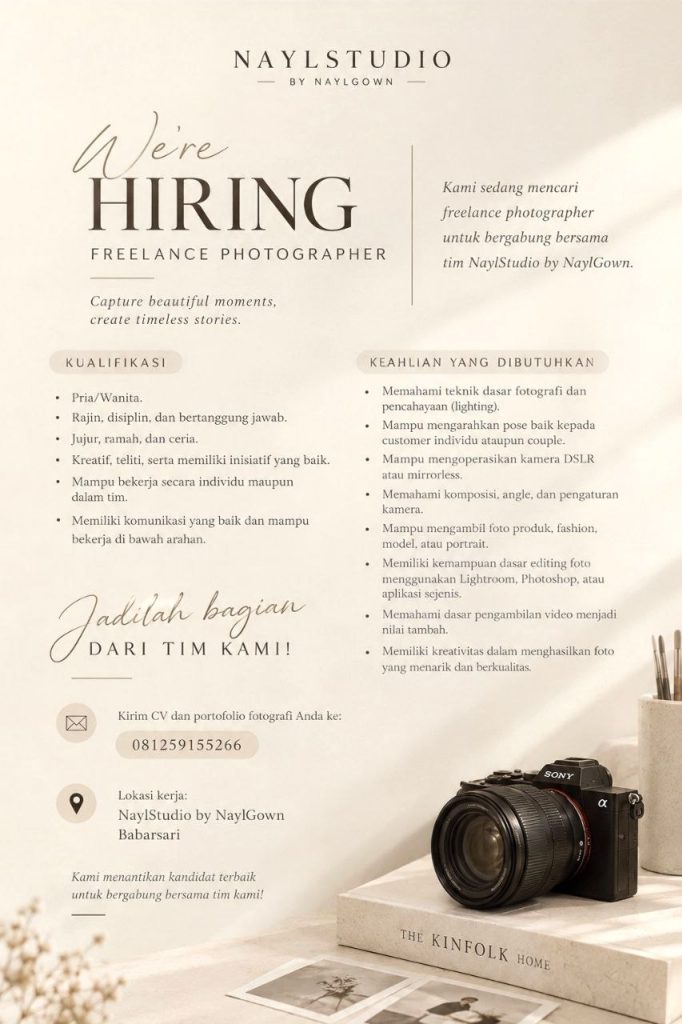 Poster lowongan NaylStudio by NaylGown