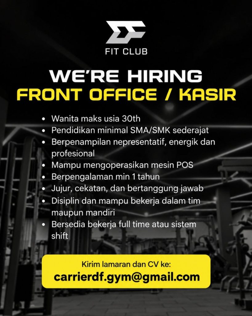 Poster lowongan FIT CLUB