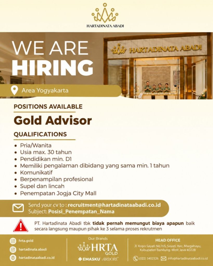Poster lowongan Hartadinata Abadi