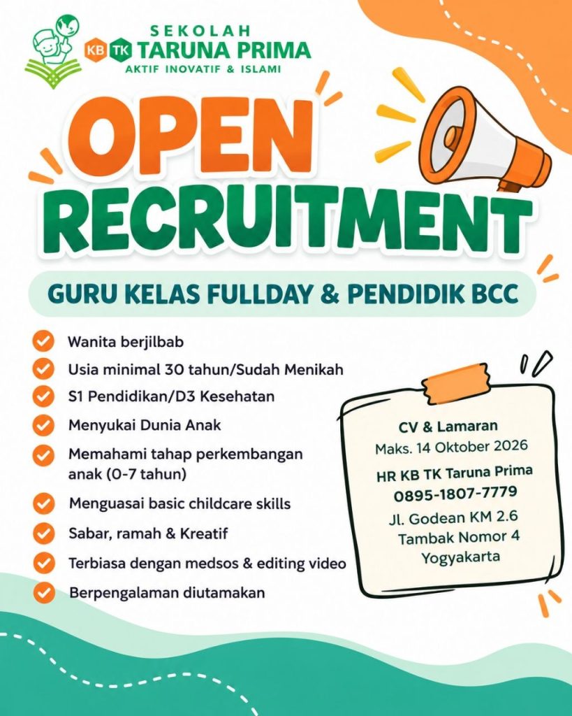 Poster lowongan Sekolah Taruna Prima