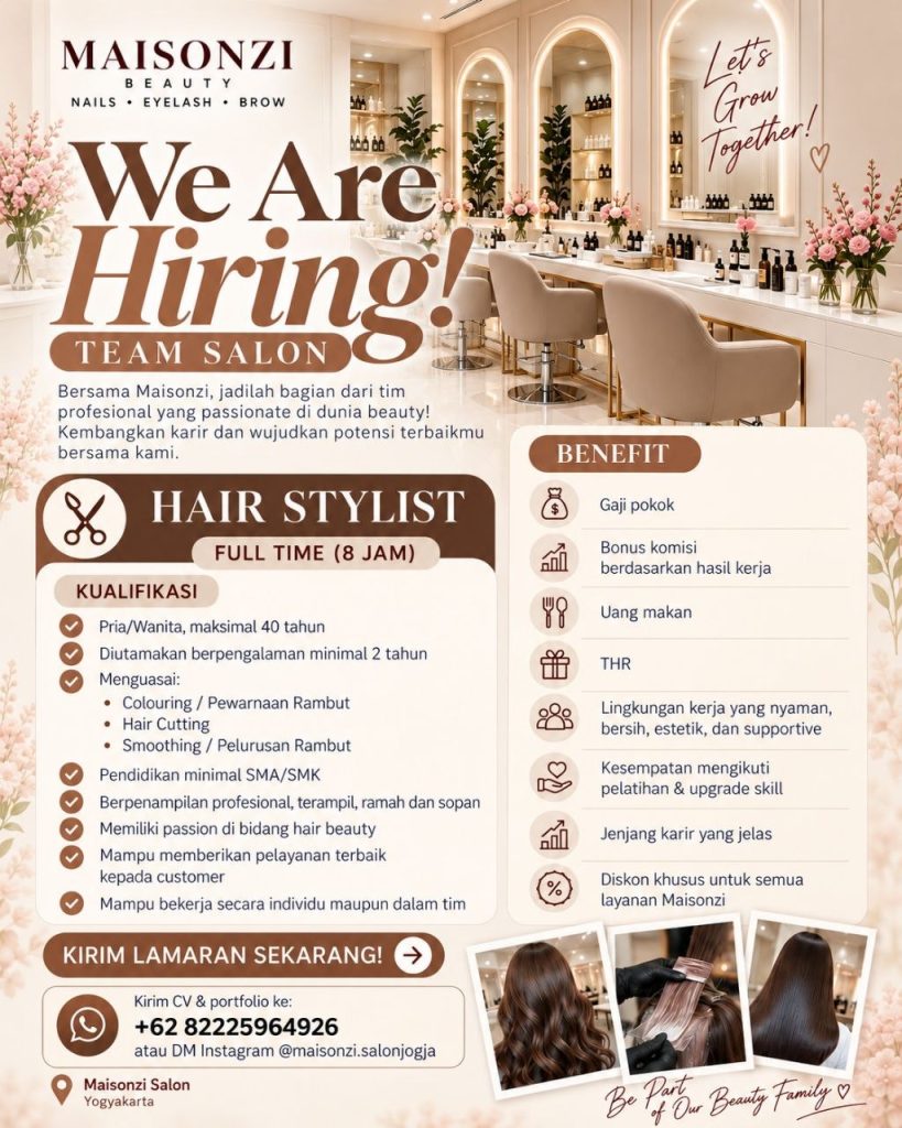 Poster lowongan Maisonzi Beauty