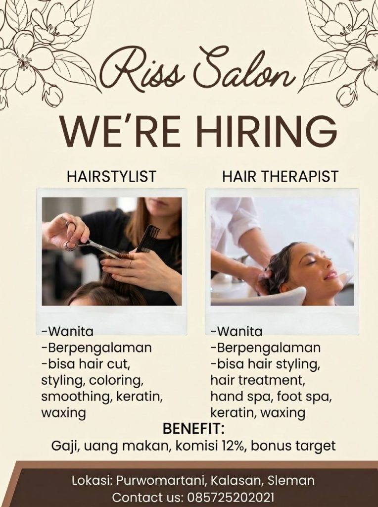 Poster lowongan Riss Salon