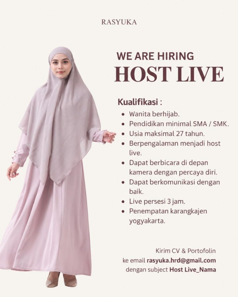 Poster lowongan RASYUKA