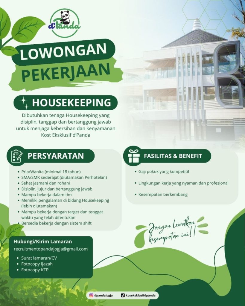 Poster lowongan d'Panda