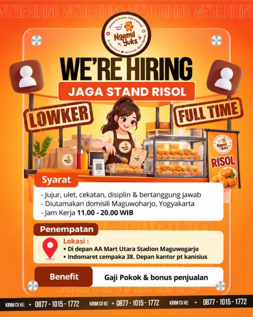 Poster lowongan Ngemil Yuks
