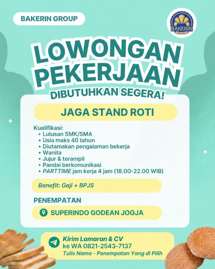 Poster lowongan BAKERIN GROUP