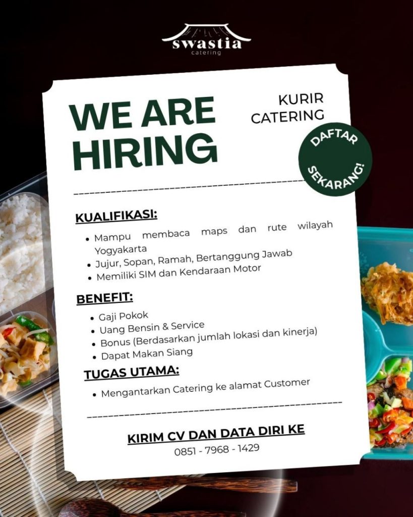 Poster lowongan Swastia Catering
