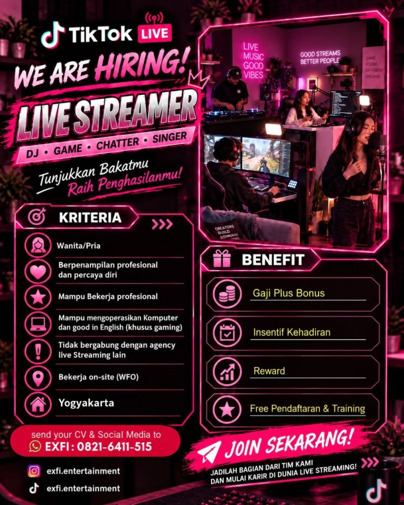 Poster lowongan TikTok LIVE