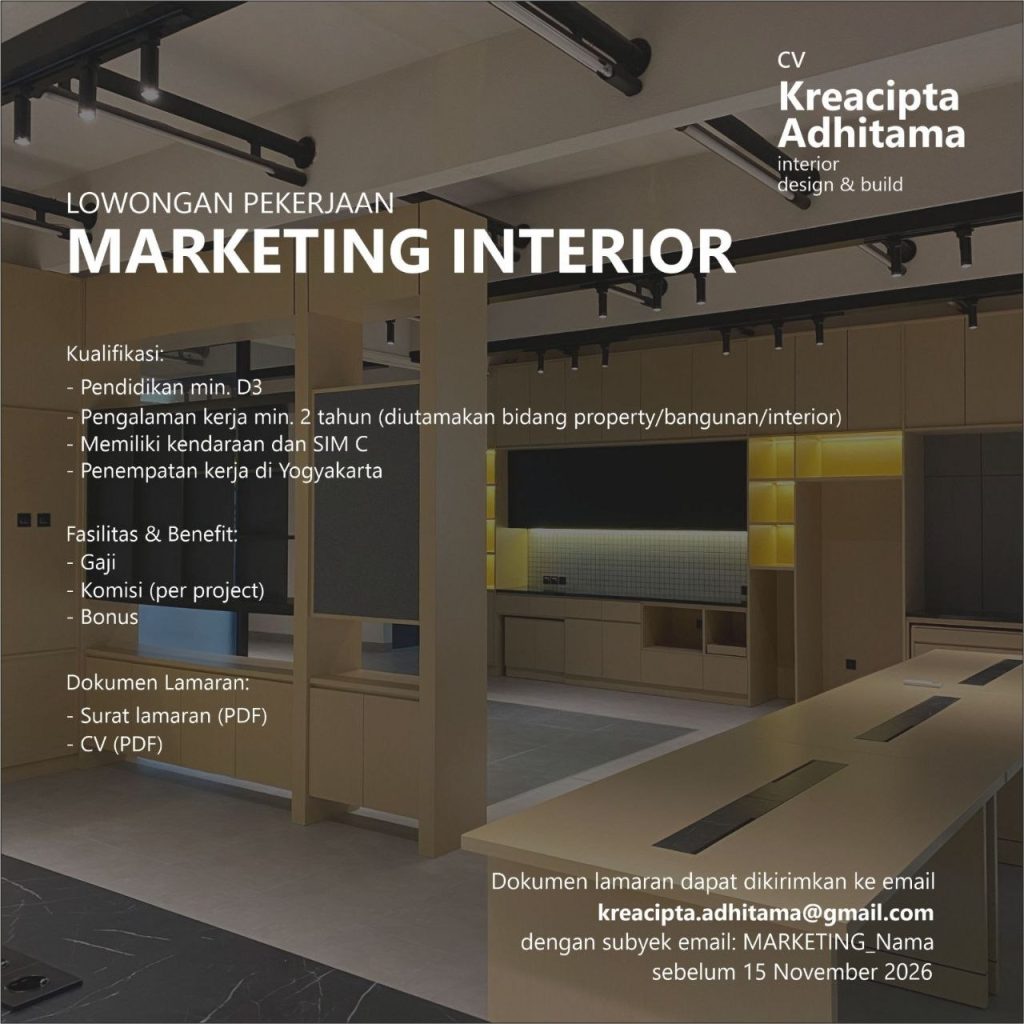 Poster lowongan Kreacipta Adhitama