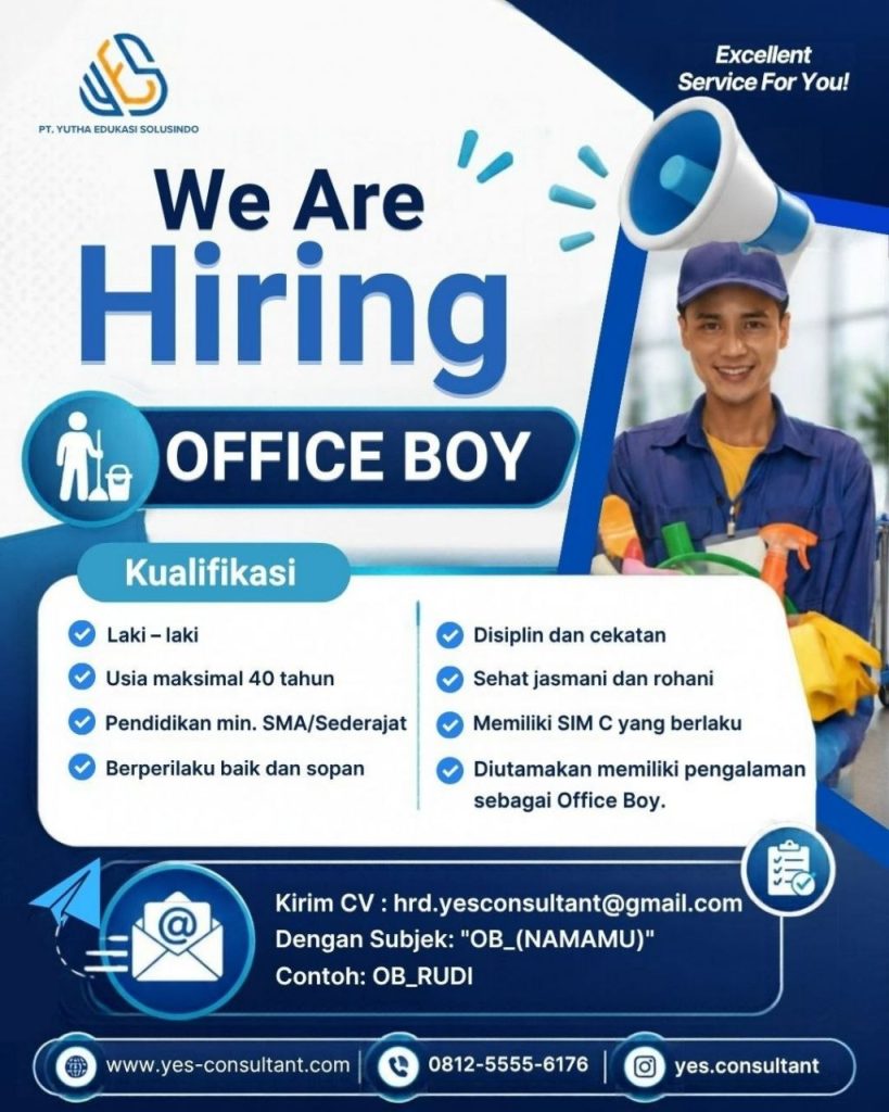 Poster lowongan PT. Yutha Edukasi Solusindo