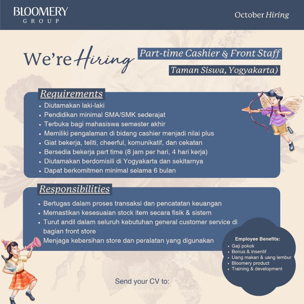 Poster lowongan Bloomery Group