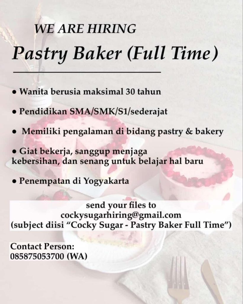 Poster lowongan Cocky Sugar
