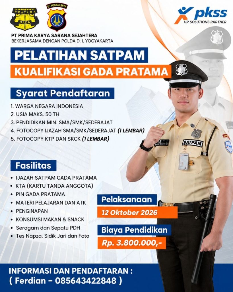 Poster lowongan PT Prima Karya Sarana Sejahtera