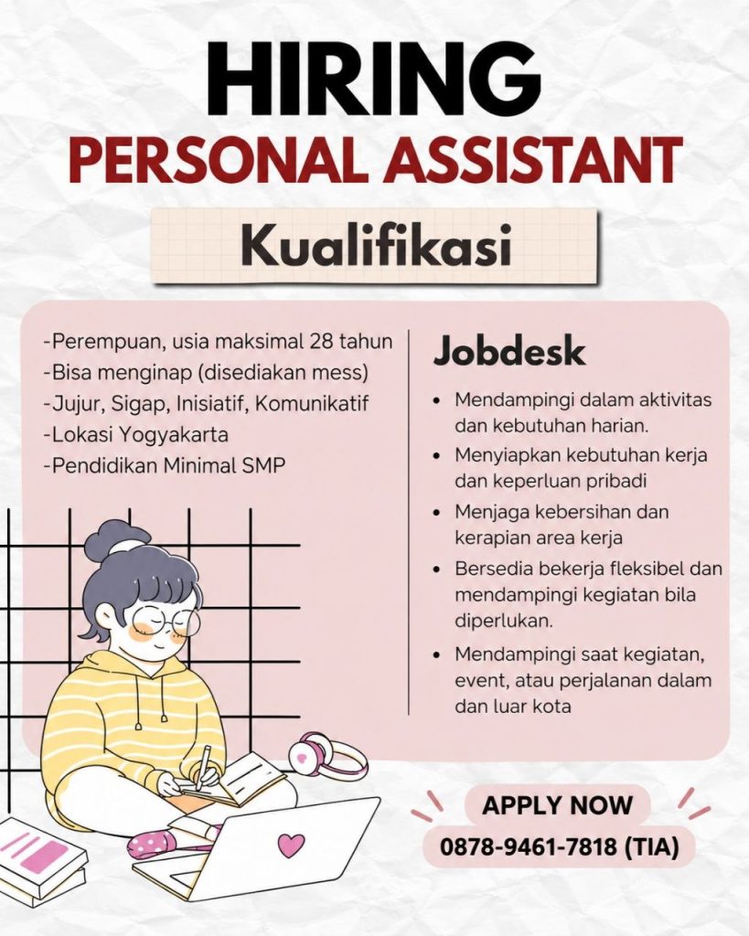 Poster lowongan LOKER JOGJA