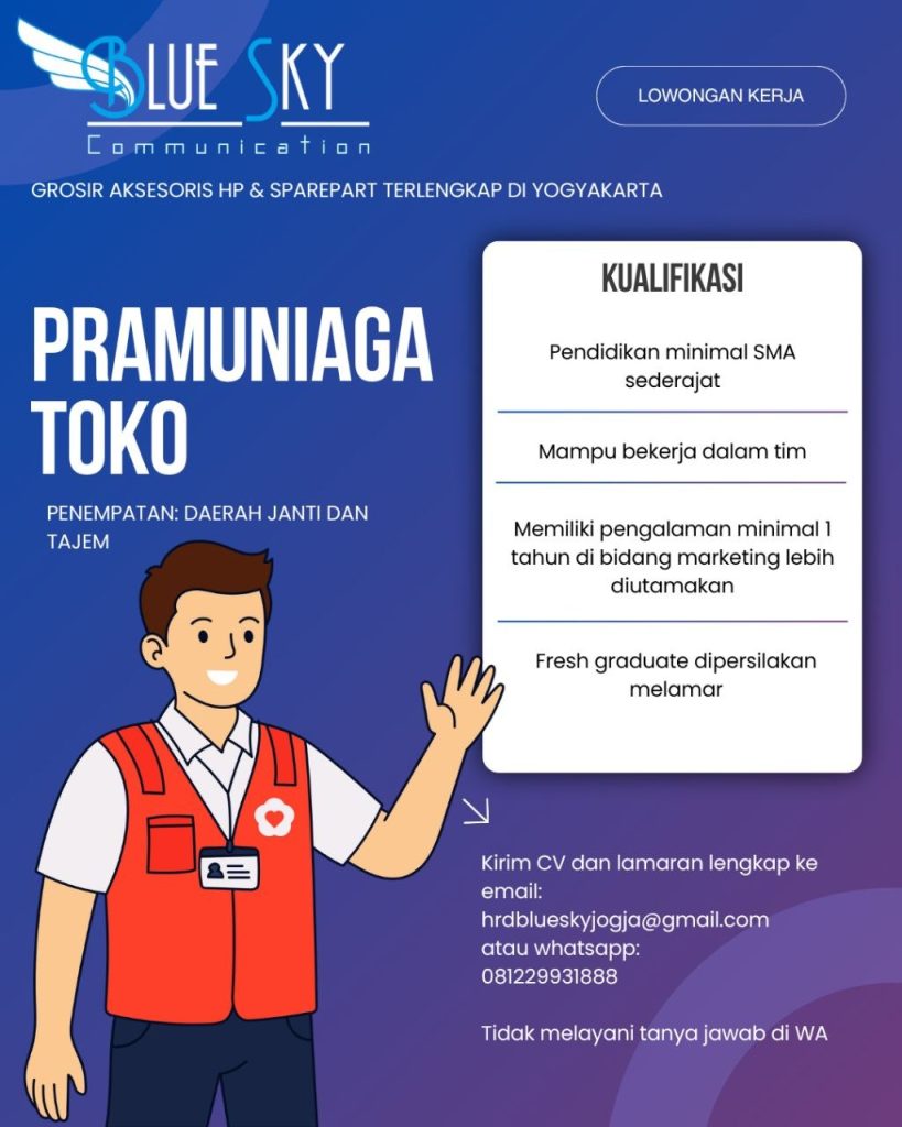 Poster lowongan Blue Sky Communication