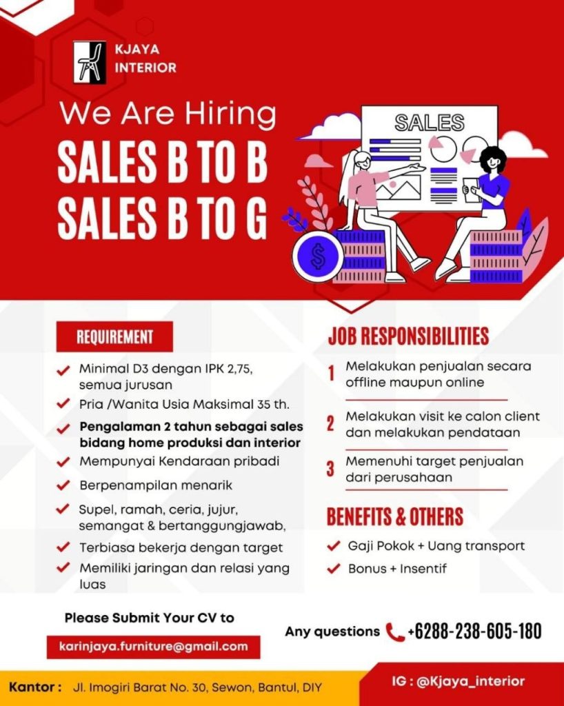 Poster lowongan KJAYA INTERIOR