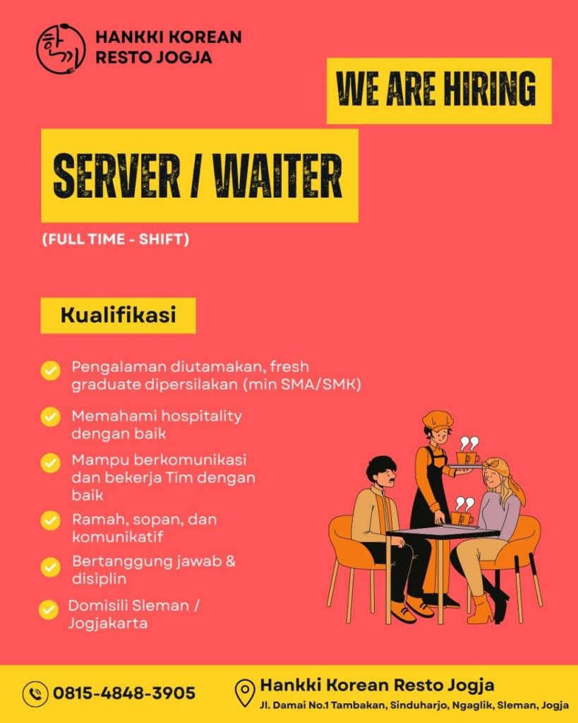 Poster lowongan Hankki Korean Resto Jogja