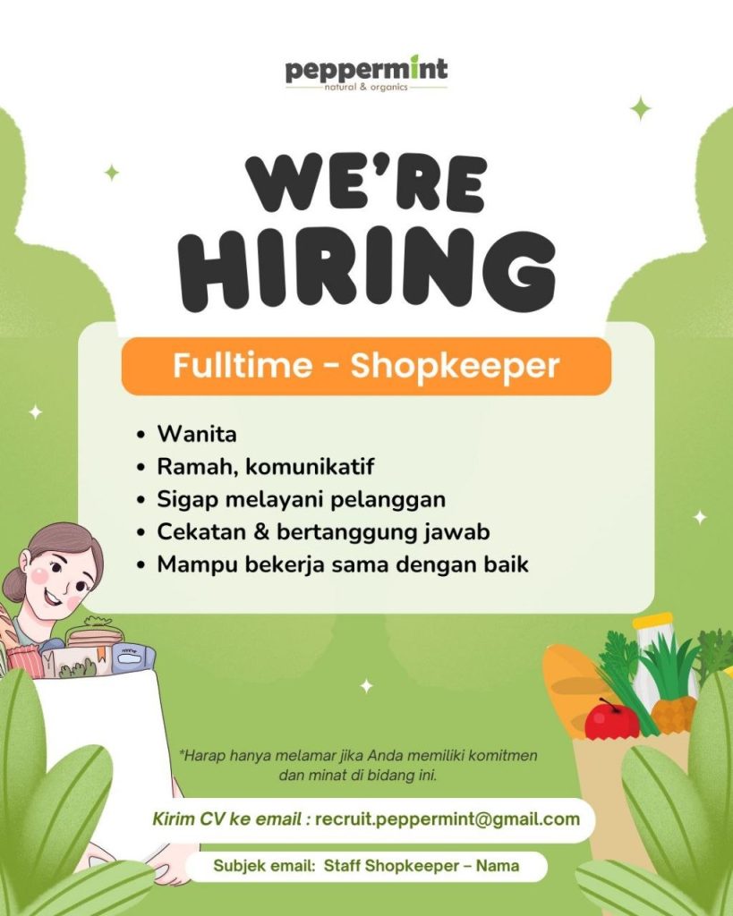 Poster lowongan peppermint