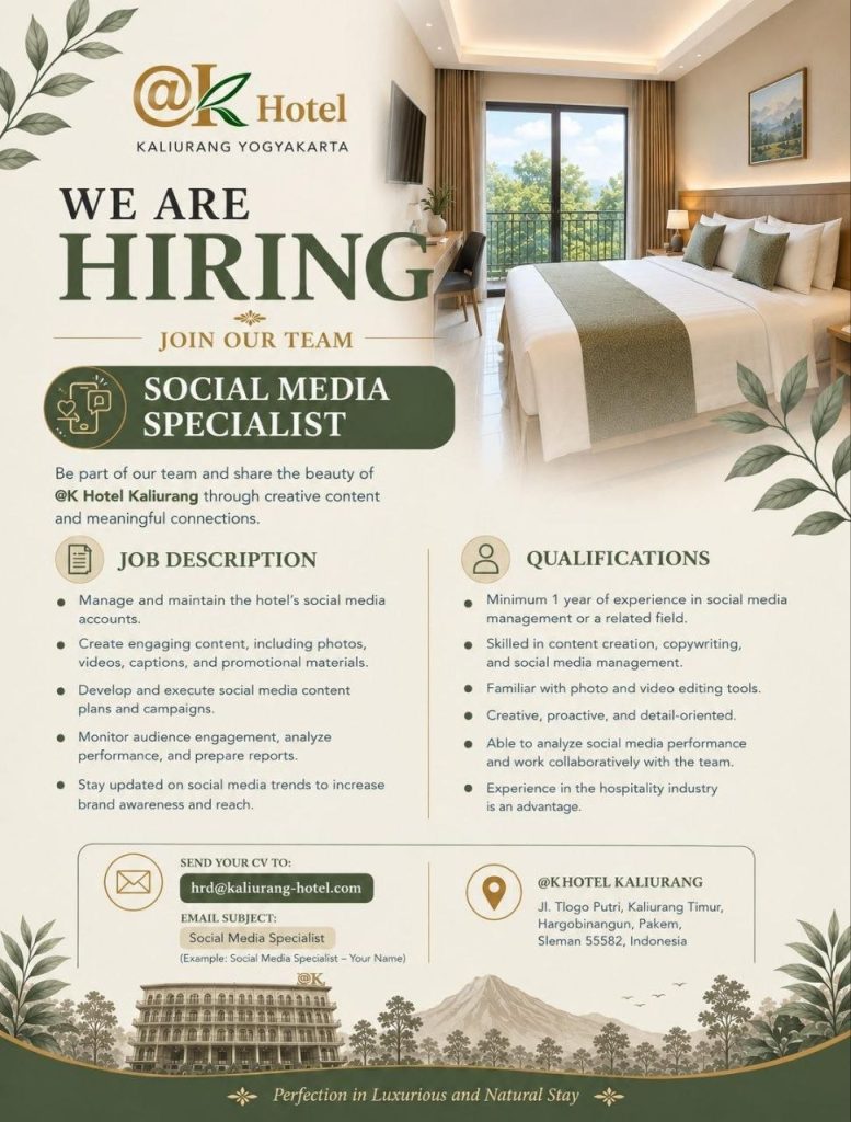 Poster lowongan @K Hotel Kaliurang