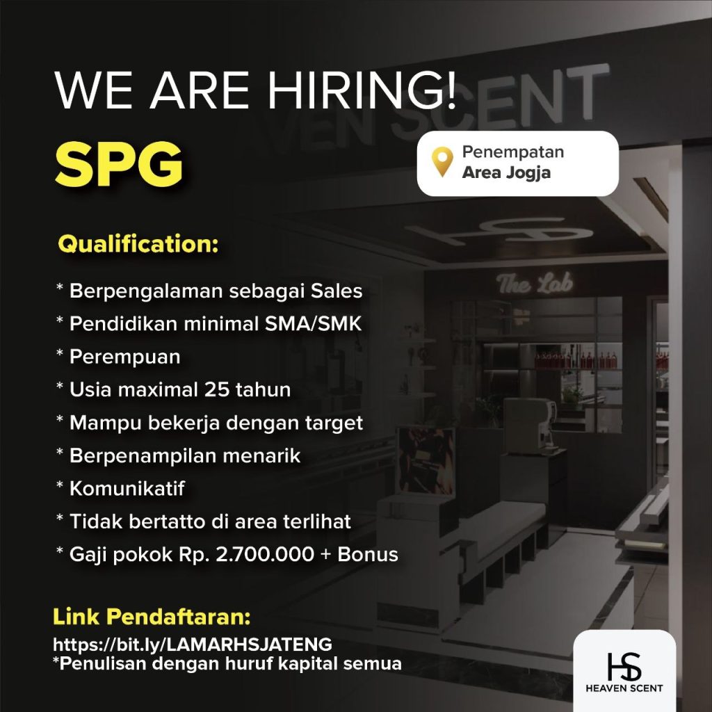 Poster lowongan Heaven Scent