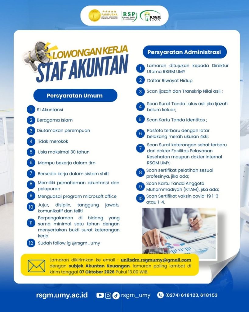 Poster lowongan RSGM UMY