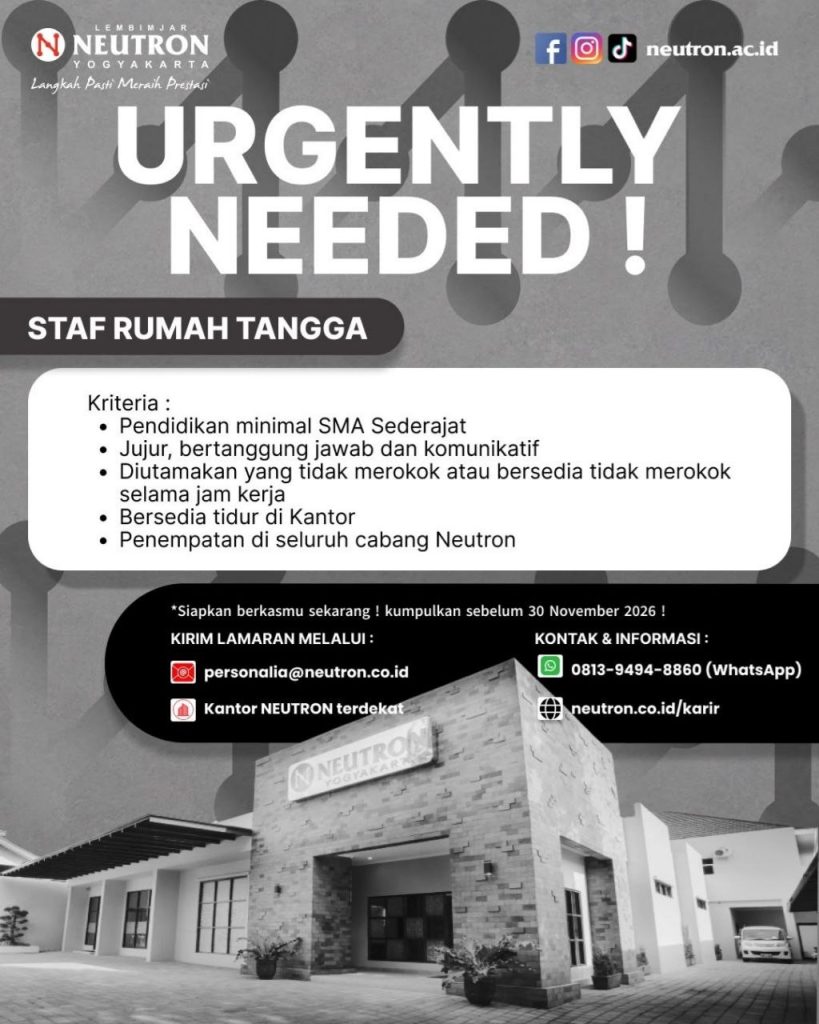 Poster lowongan Neutron