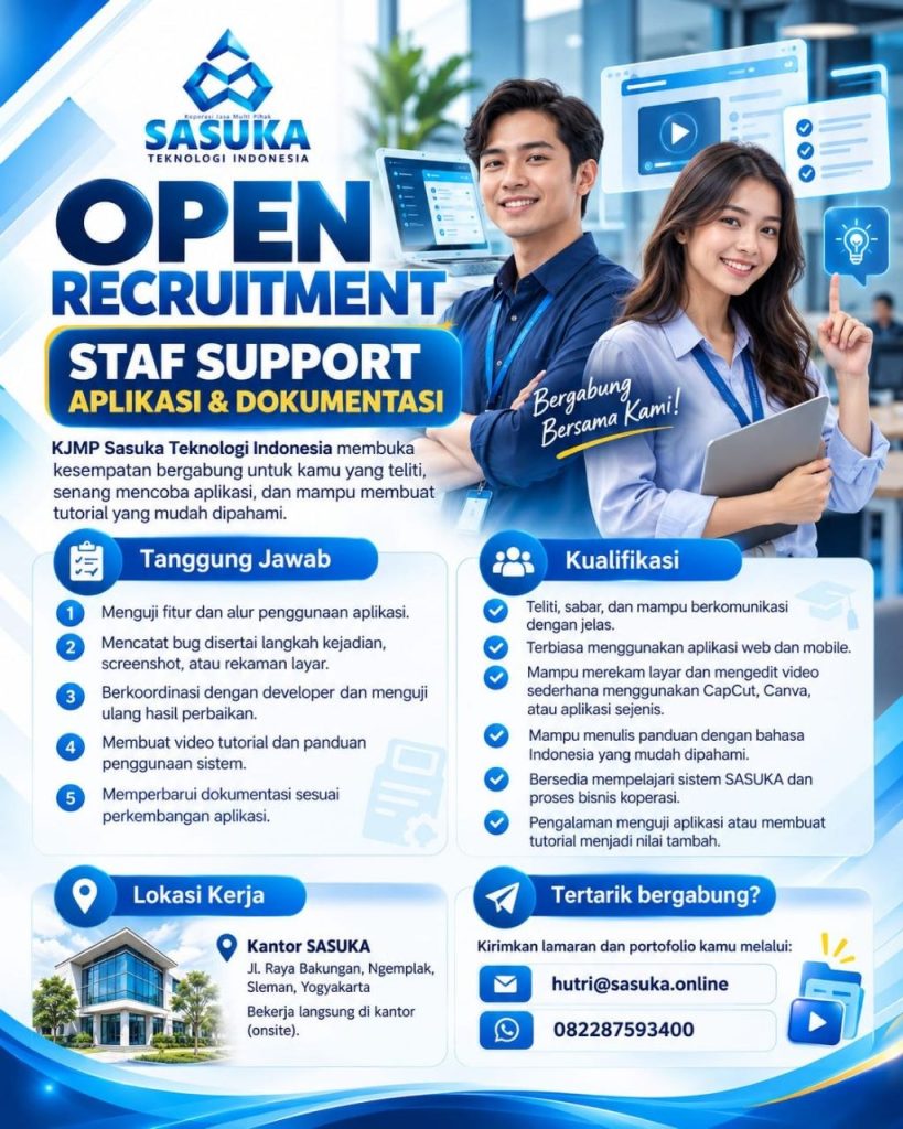 Poster lowongan KJMP Sasuka Teknologi Indonesia