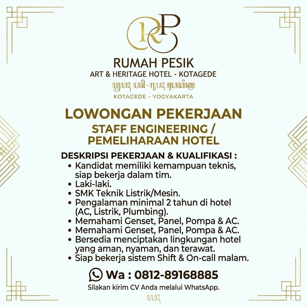 Poster lowongan RUMAH PESIK