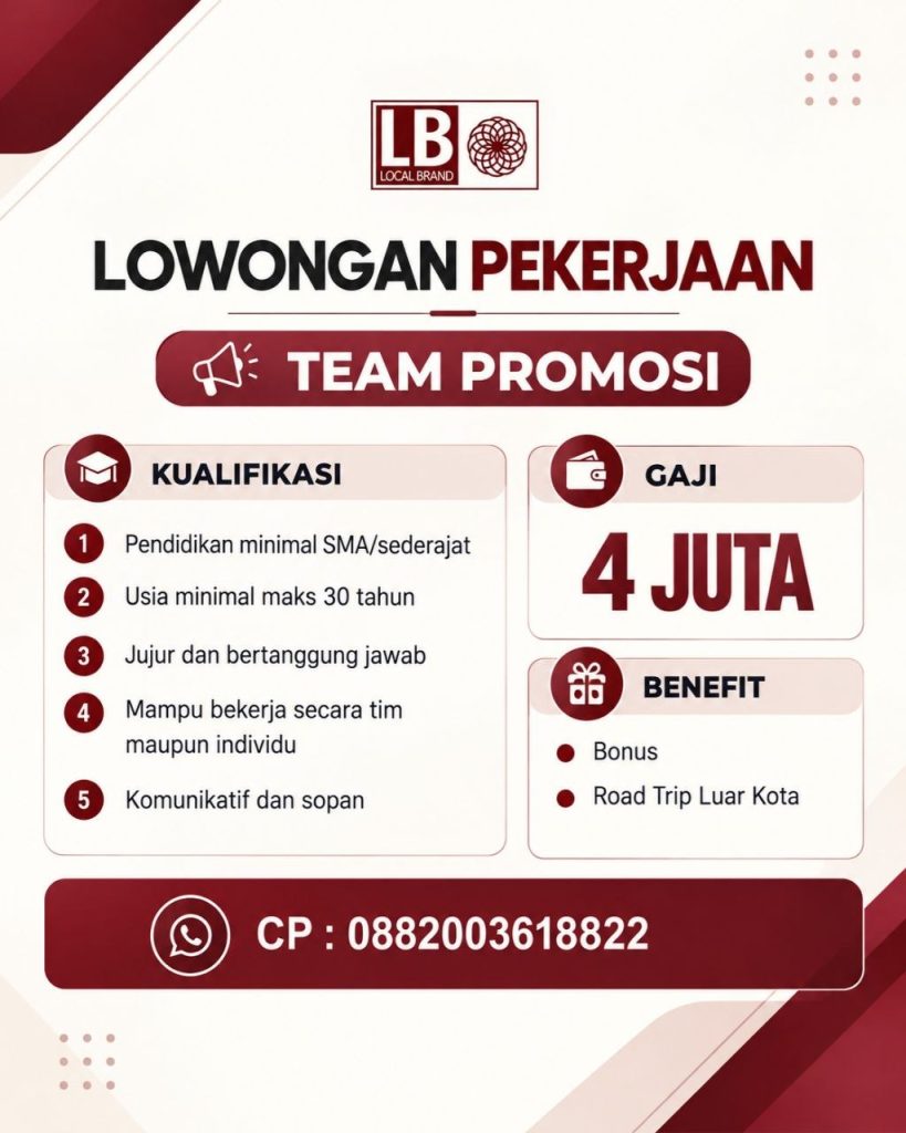 Poster lowongan Local Brand