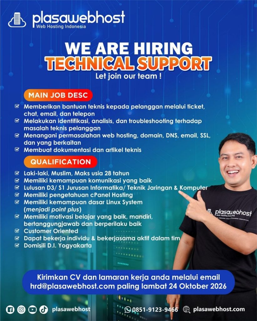 Poster lowongan plasawebhost