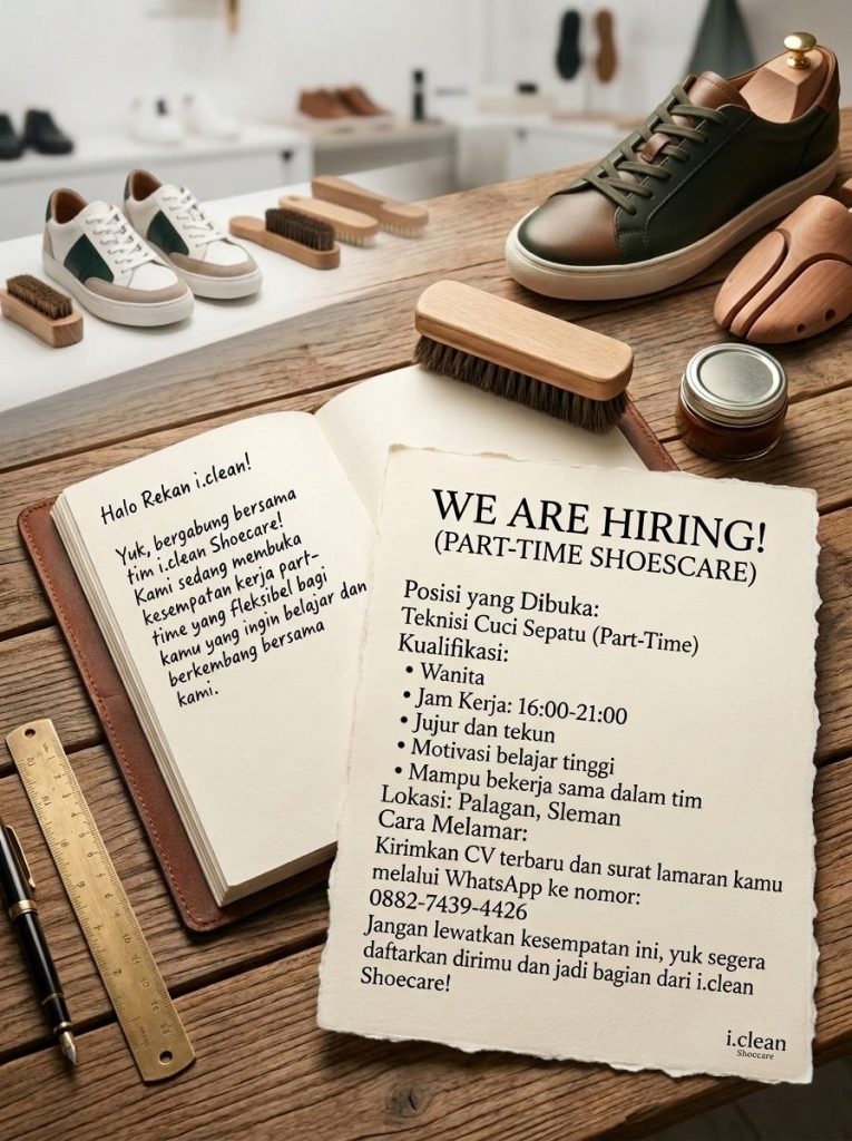 Poster lowongan i.clean Shoecare