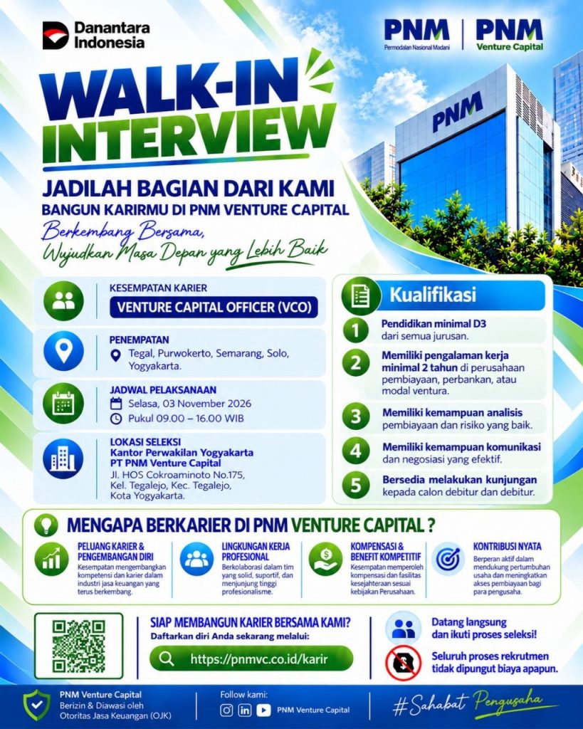 Poster lowongan PNM Venture Capital